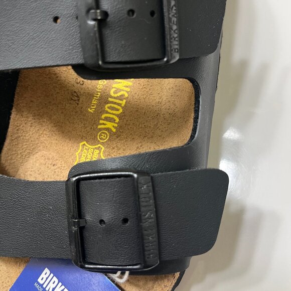 New Birkenstock Arizona Black Sandal Birko-Flor Suede Footbed Unisex Size 42 - Picture 2 of 8